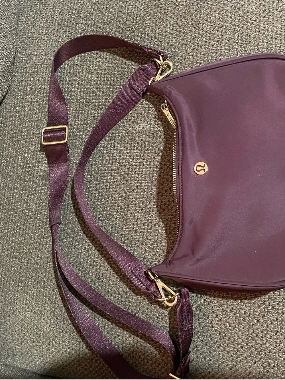 lululemon athletica Plum Shoulder Crossbody with Gold Hardware